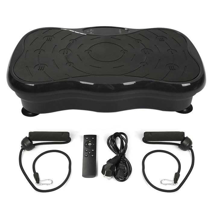 Fitness Plateforme Vibrante Oscillante - Écran LCD - Télécommande - Haut-parleurs Bluetooth - 53x35x12 cm - Noir