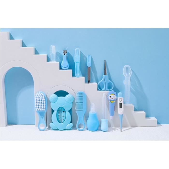 Kit de cuidado y aseo para bebés, 13 accesorios, azul