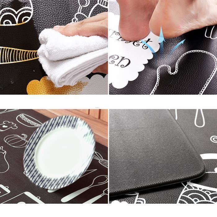 Tappetini da cucina - XICHAO - Set da 2 - Antiscivolo - Impermeabili - Pelle PVC