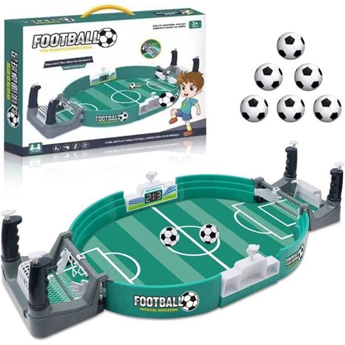 Interactive mini foosball table with 6 soccer balls - Tabletop game - Desktop toy - Soccer kit - For children and adults