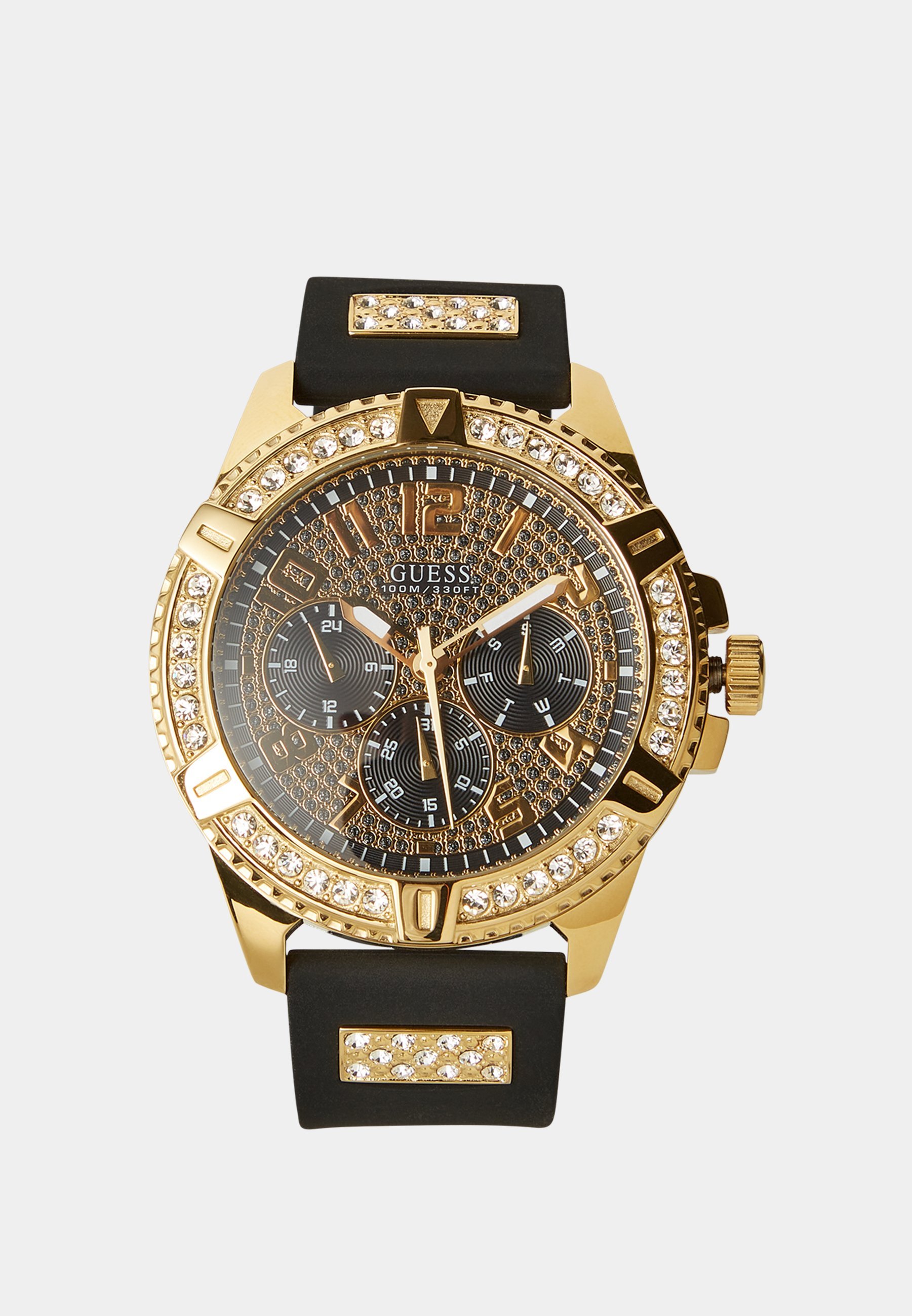 Guess GS FRONTIER - Chronograafhorloge - zwart/goudkleurig