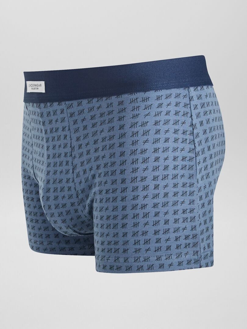 Conjunto de 3 cuecas boxer elásticas - AZUL