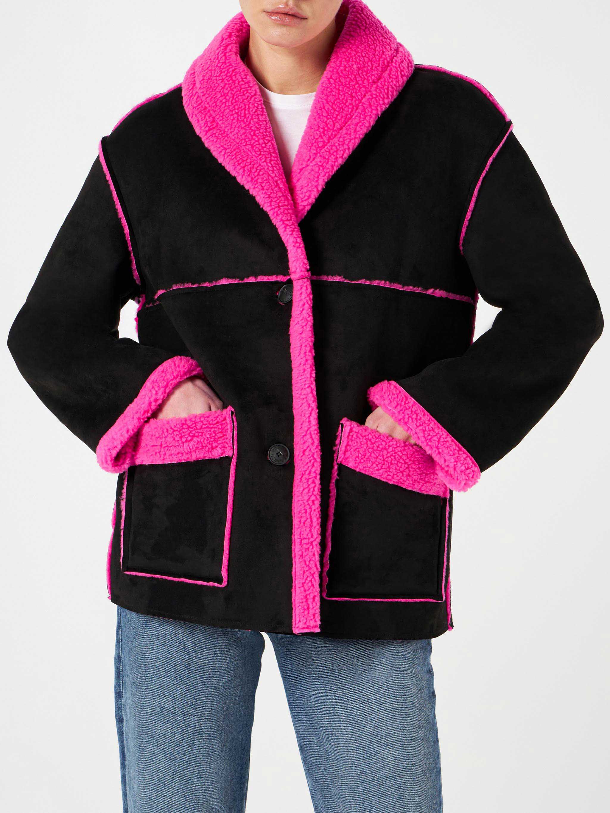 Veste réversible en peau lainée pour femme