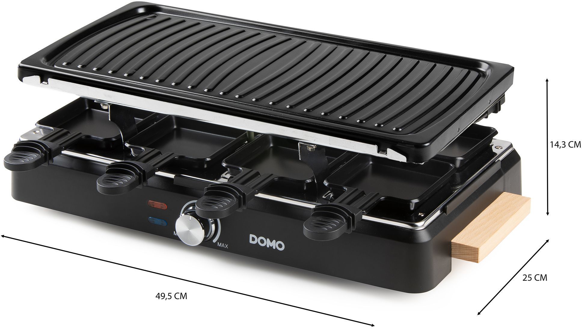 Parrilla para raclette - DOMO - DO9262G - 8 personas - Piedra para cocinar - Parrilla - 1400 W
