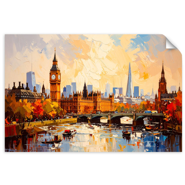 Naklejka samoprzylepna Feeby Panorama Londynu Big Ben 30x20