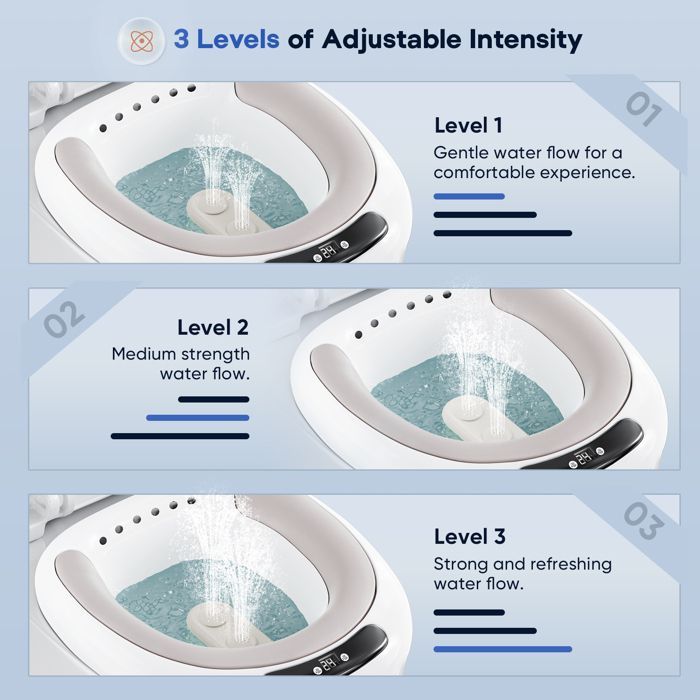TTLIFE Electric Toilet Seat for Toilet Seat, Hemorrhoids, Postpartum Care Bath, LED Display, Bath