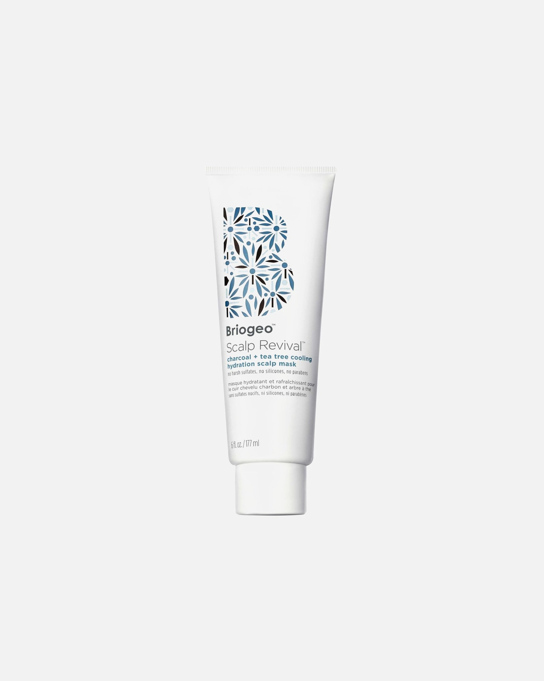 Briogeo Scalp Care Scalp Revival™ galvas ādas maska ar aktivēto ogli un tējas koka eļļu atvēsinošai un mitrinošai kopšanai – 177 ml
