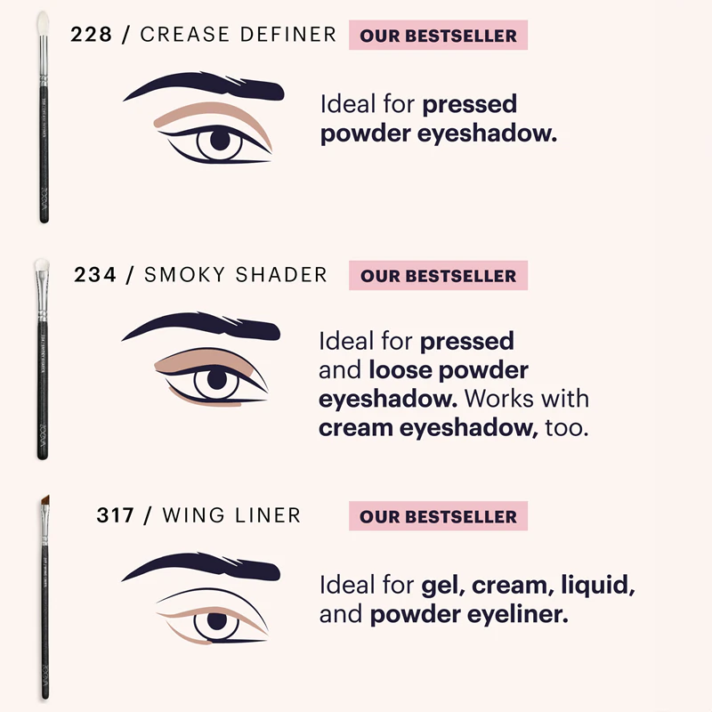 Conjunto de pincéis ZOEVA It's All About The Eyes com nécessaire