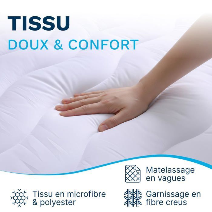 CATAVANA - Cloud Mattress Topper - 180x200 cm - Hypoallergenic, Breathable, Anti-Dust Mite, Ideal for a Double Mattress
