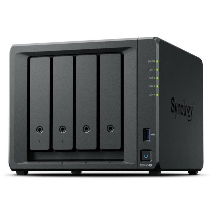 Servidor NAS Synology DS425+ - 4 baias - 2 GB de RAM DDR4 - Intel Celeron J4125
