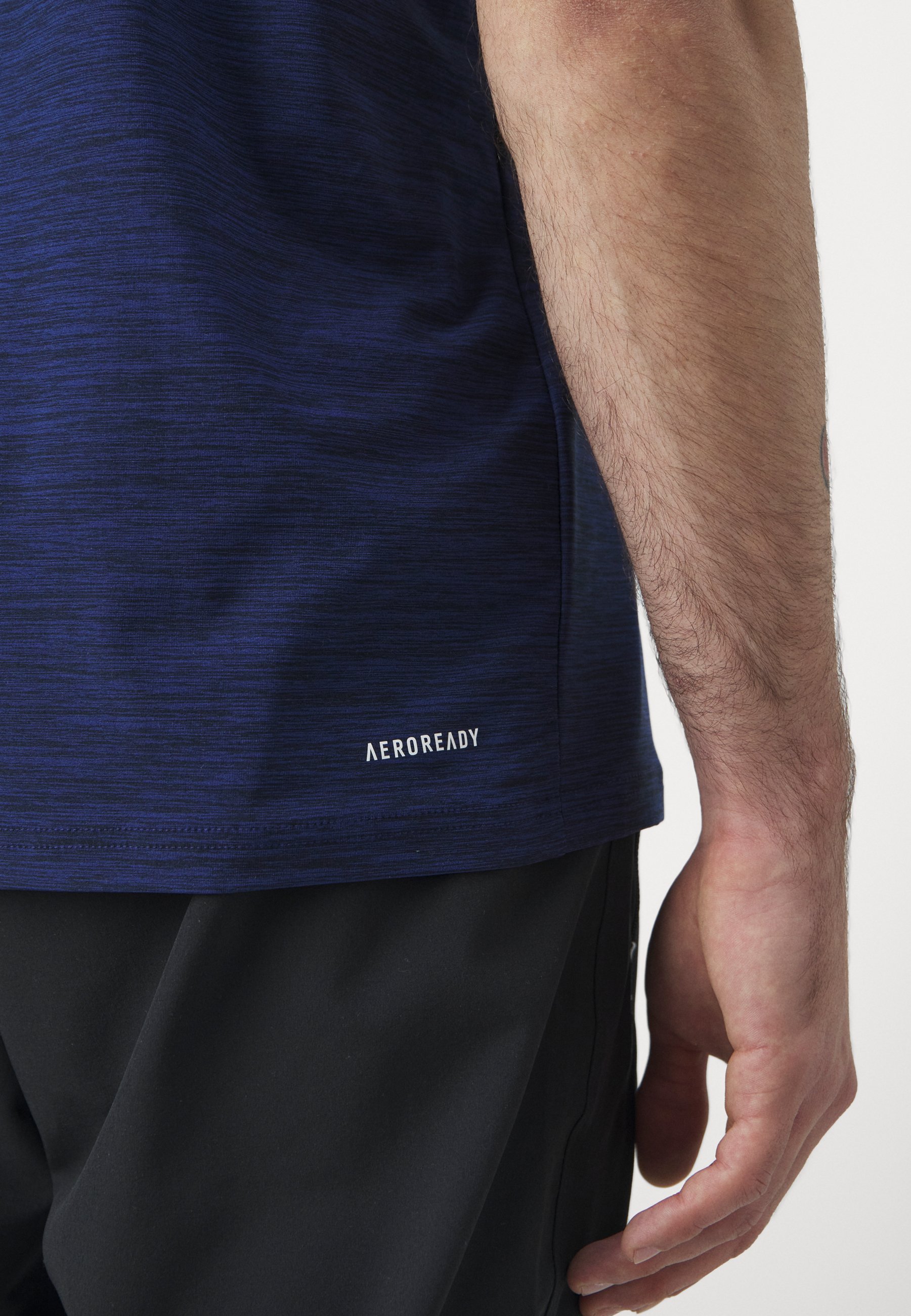 adidas Performance STRETCH - Sport T-shirt - donkerblauw/zwart/wit