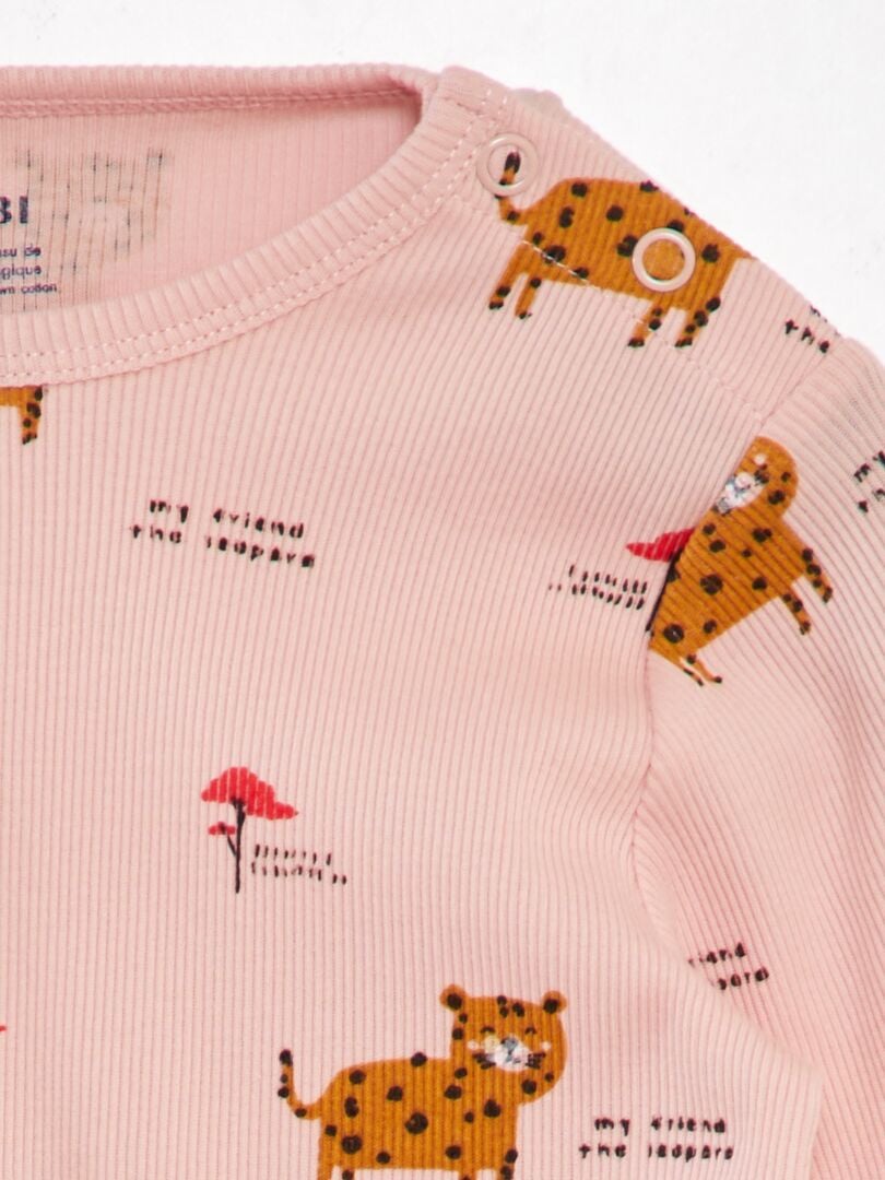 Conjunto de pijama de canalé - 2 piezas - ROSA