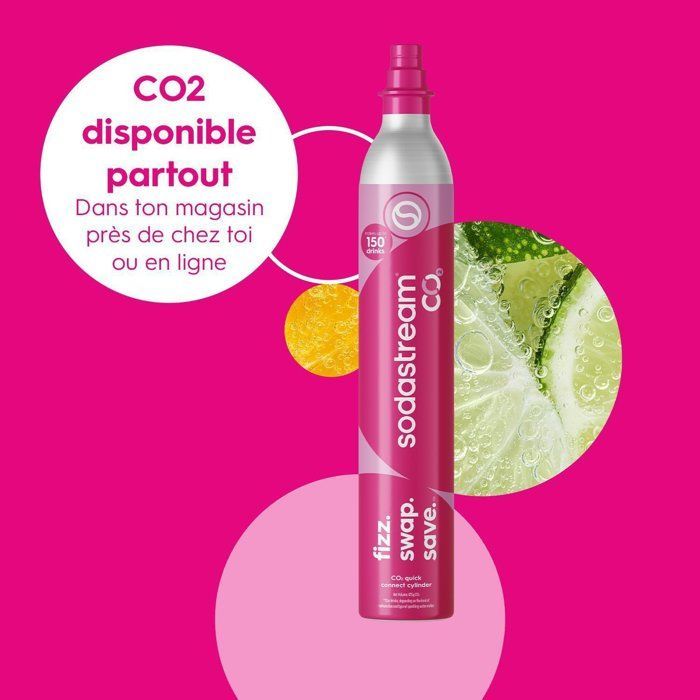 Machine à soda et eau pétillante SODASTREAM - TERRA Noire - 2 bouteilles compatible lave-vaisselle - 1 recharge de gaz 60L