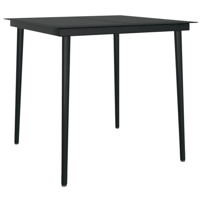 BURKE 3-Piece Garden Dining Set - Black - Table 80x80x74 cm - Chair 53x57x77 cm - PVC Rattan