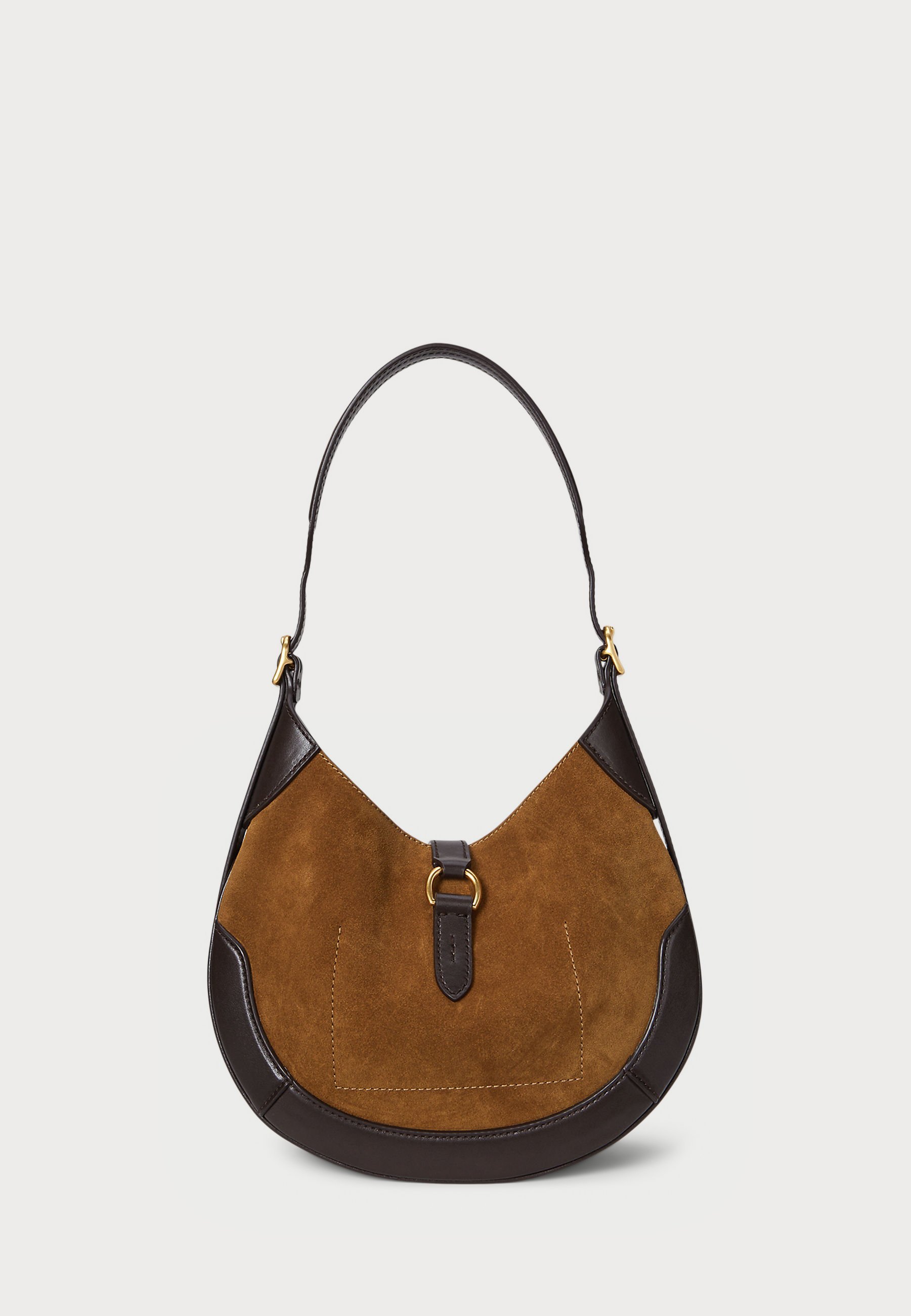 Polo Ralph Lauren POLO ID SUÈDE LEREN KLEINE SCHOUDERTAS - Handtas - esdoorn/tabak