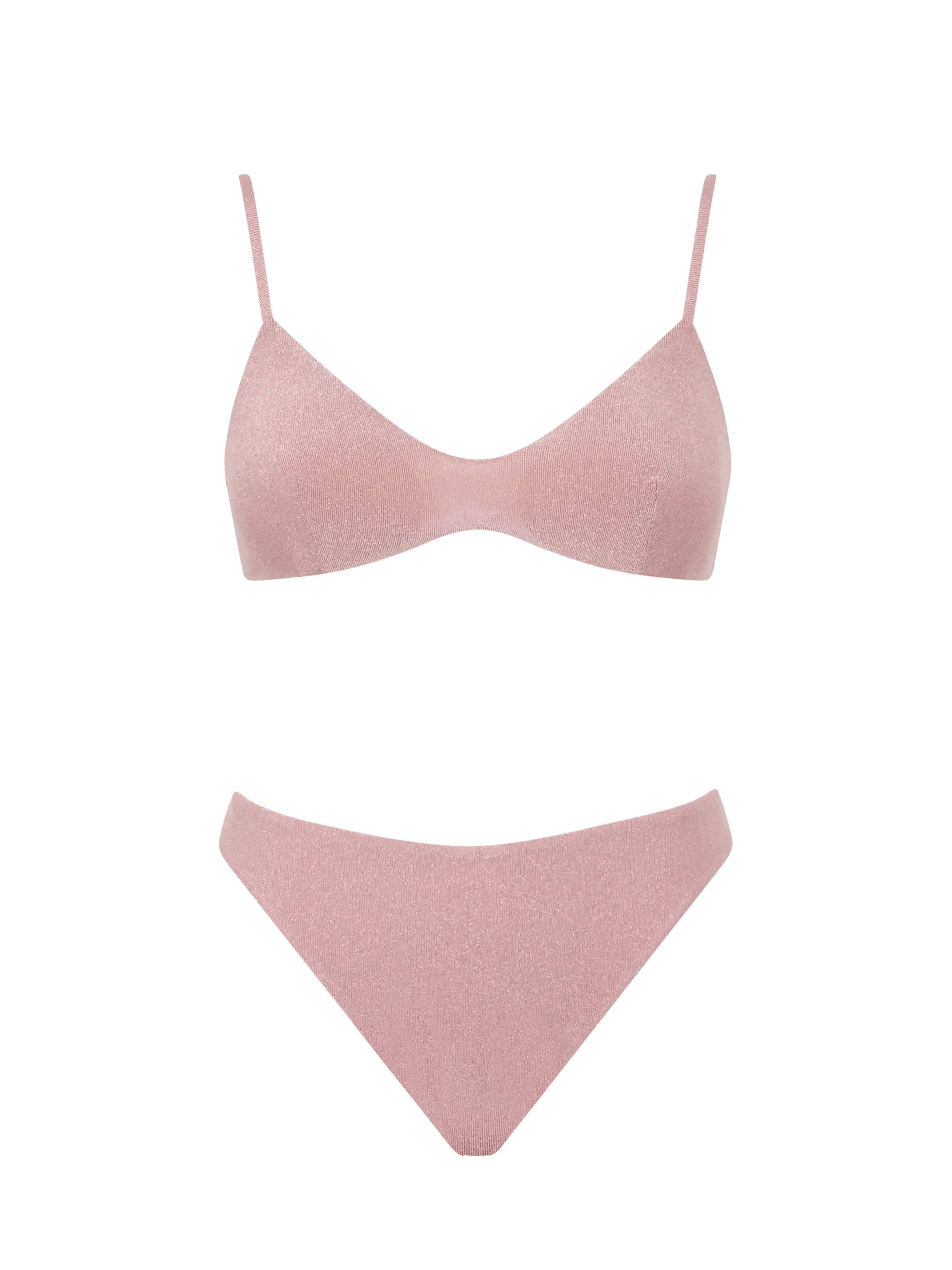 Roze lurex bralette bikini