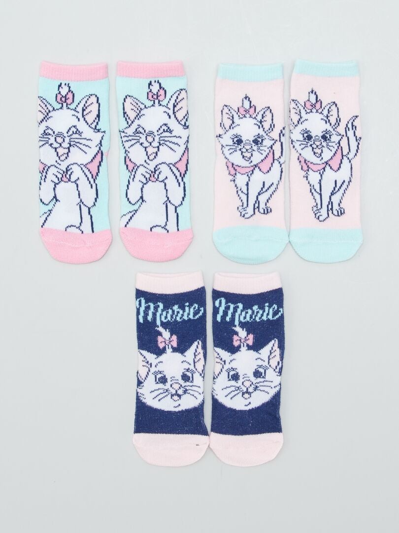 3 pary skarpetek „Disney” – niebiesko-różowe