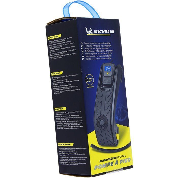 Foot pump with digital pressure gauge - MICHELIN - Accuracy 0.05 bar up to 7 bar.