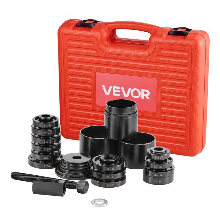 Kit de prensado de cojinetes de rueda delantera VEVOR de 23 piezas - Herramientas para extracción de cojinetes FWD - para desmontaje y montaje, Automotriz