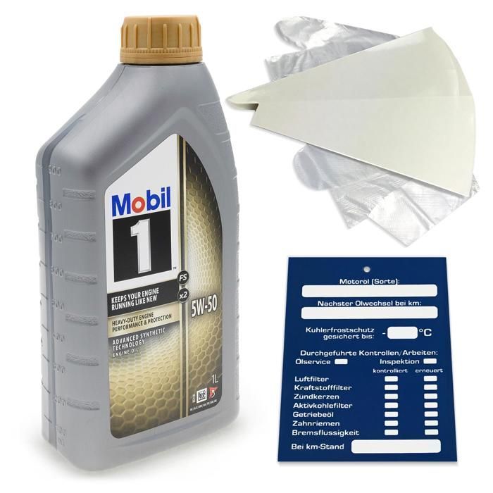 1 litra Mobil 1 FS X1 5W50 -moottoripyöräöljyä MB 229.1 229.3 Porsche A40 API Sn Sm Kit