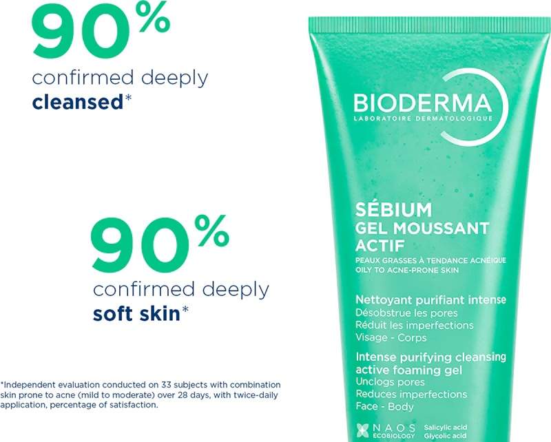 Bioderma Sébium Gel Moussant Actif dziļi attīrošs gels taukainai un problemātiskai ādai