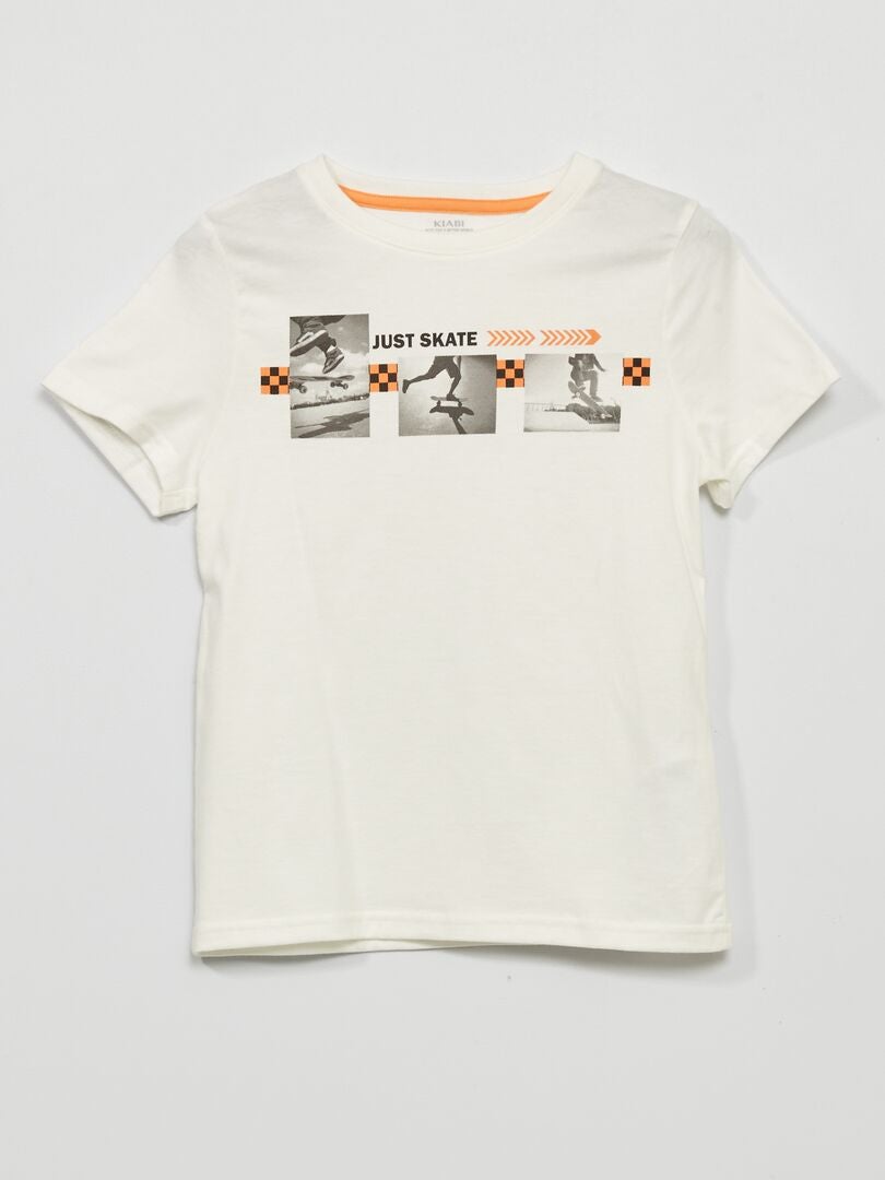 Camiseta de manga corta de punto - BEIGE