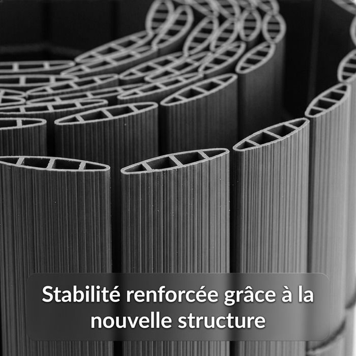 Double-sided PVC reed screening, Grey, 200 x 300 cm