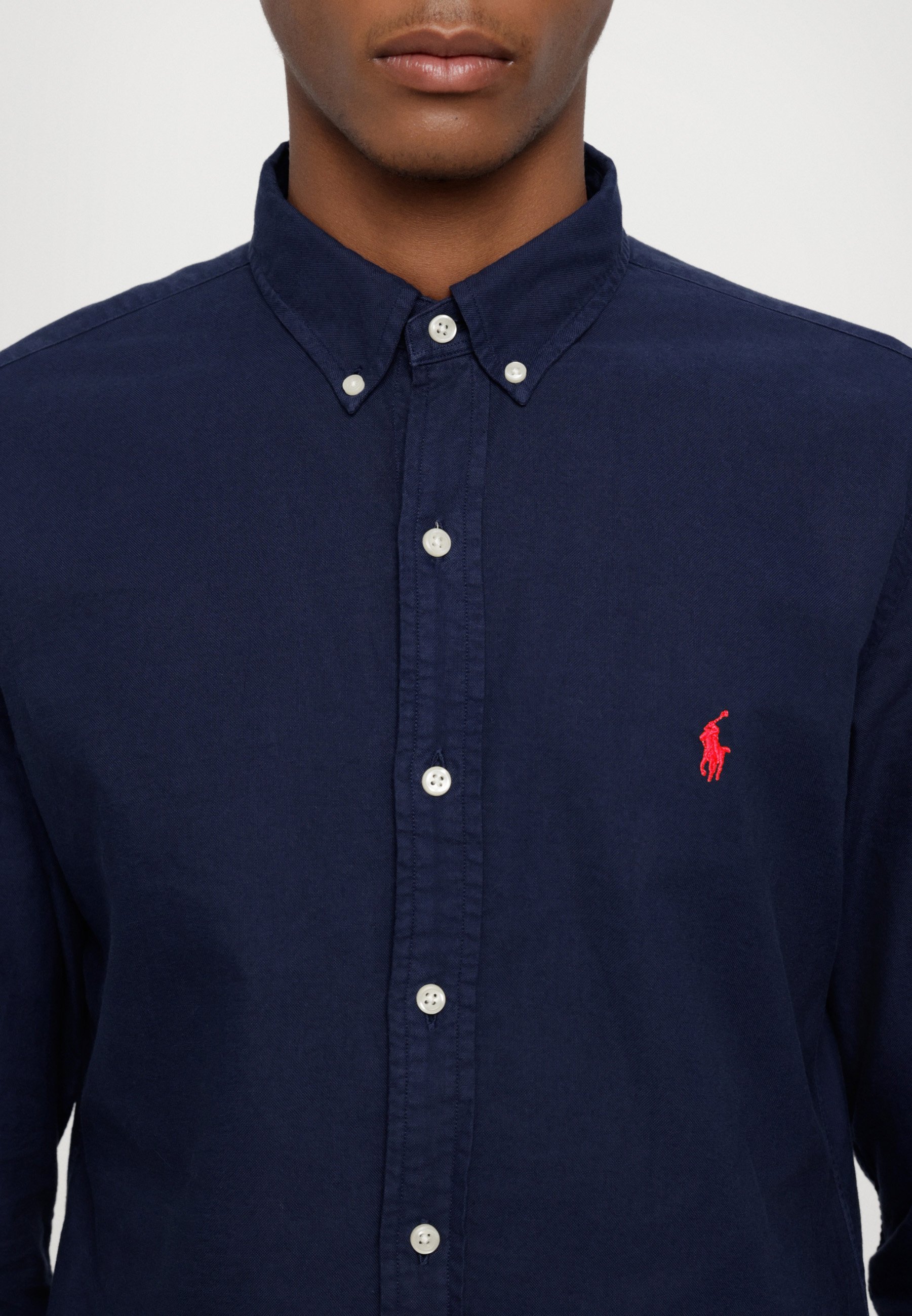 Polo Ralph Lauren sportshirt met lange mouwen - Shirt - marineblauw/geel