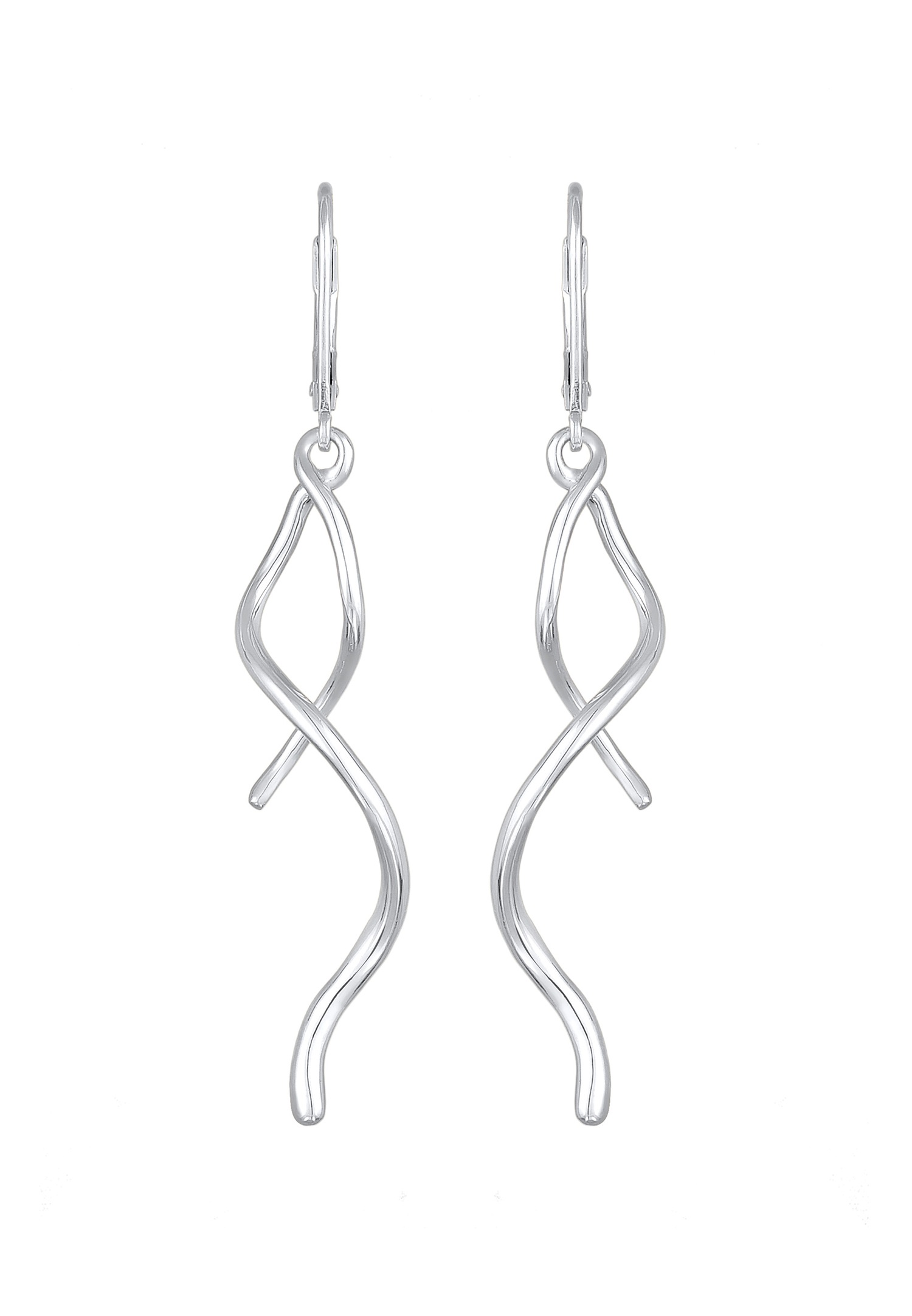 Elli Femmes Pendentif d'oreilles Spirale Vague Torsadée en argent sterling 925