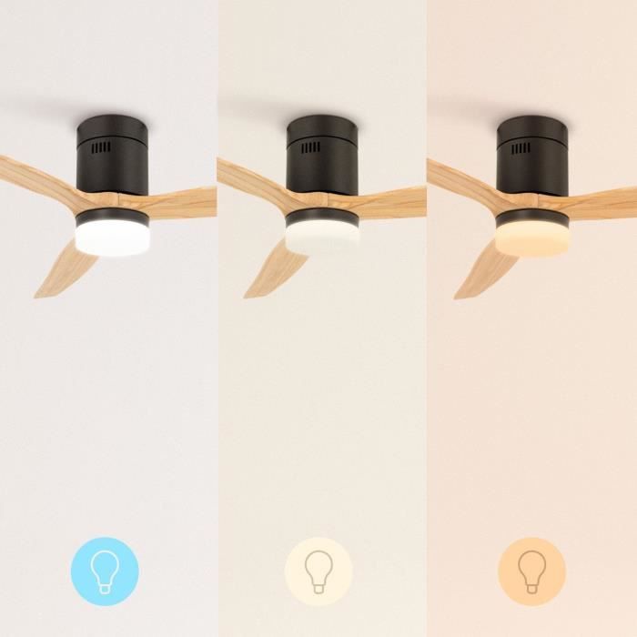Ventilatore da soffitto - Crea - Con luce - Silenzioso - Funzione estate/inverno - Telecomando