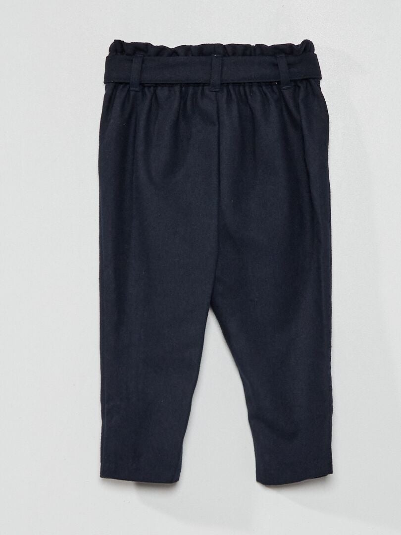 Flanellen paperbagbroek - blauw