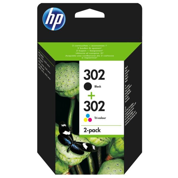 Originalne črne/tribarvne kartuše s črnilom HP 302<br>3,5 ml, 3 x 4 ml