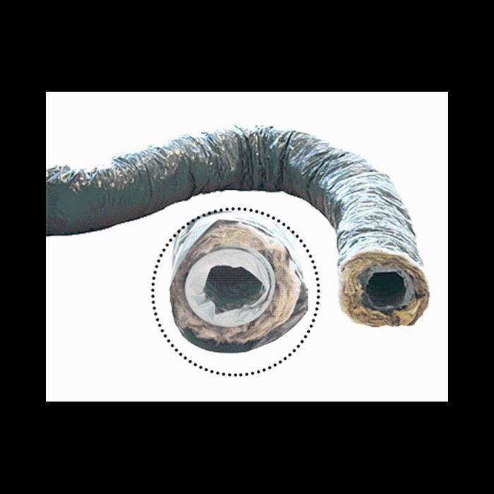 Unelvent Ecosoft 25mm Insulated PVC Duct, 6 Meters, 80mm Diameter, 813920 - Grey 80mm