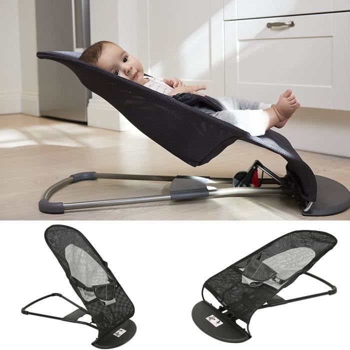 Hamaca/Cuna para bebé, negra, 80 cm de largo x 40 cm de ancho x 51,5 cm de alto - Unisex - A partir de 1 mes de edad - Peso máximo: 18 kg