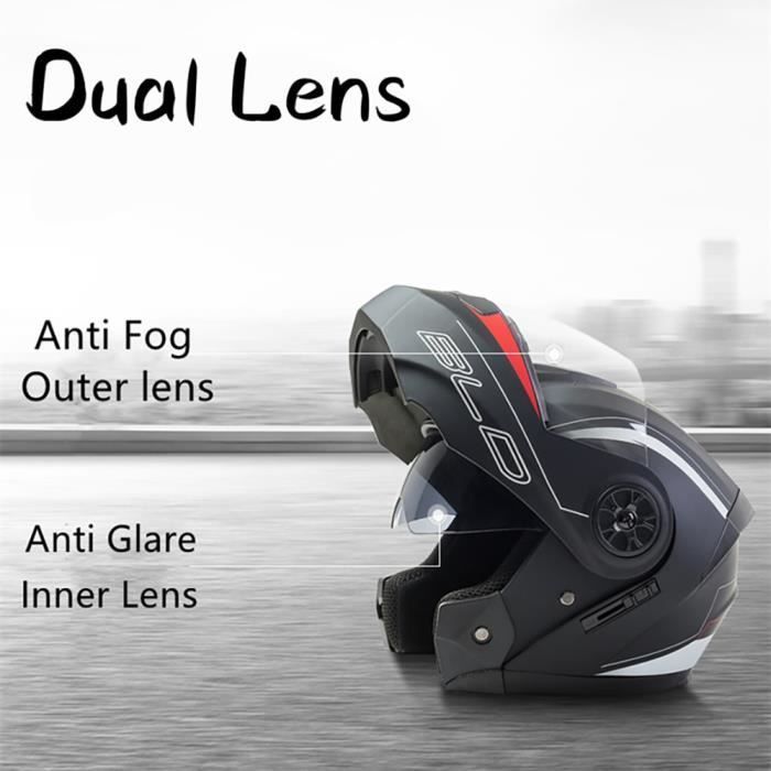 Casco plegable Bluetooth para motocicleta, casco de seguridad, casco de motocross, casco para montar a caballo, homologado por DOT ECE [C649025923]