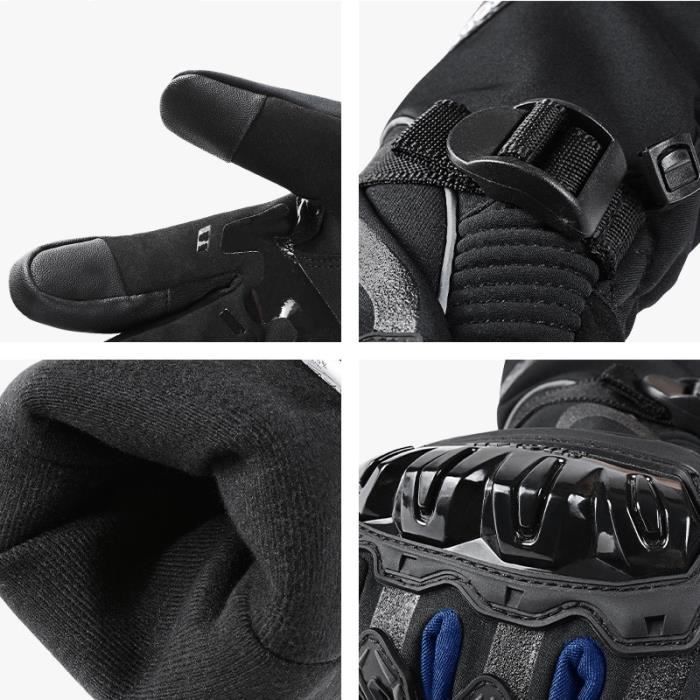 Guanti da moto impermeabili, antivento, caldi e compatibili con touchscreen, per donna e uomo. Guanti invernali da moto per sport all'aria aperta - Blu