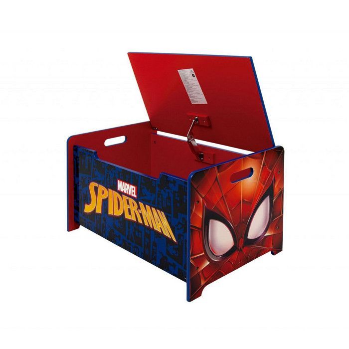 Coffre à jouets en bois / Coffre de rangement avec frein / Banc SPIDERMAN