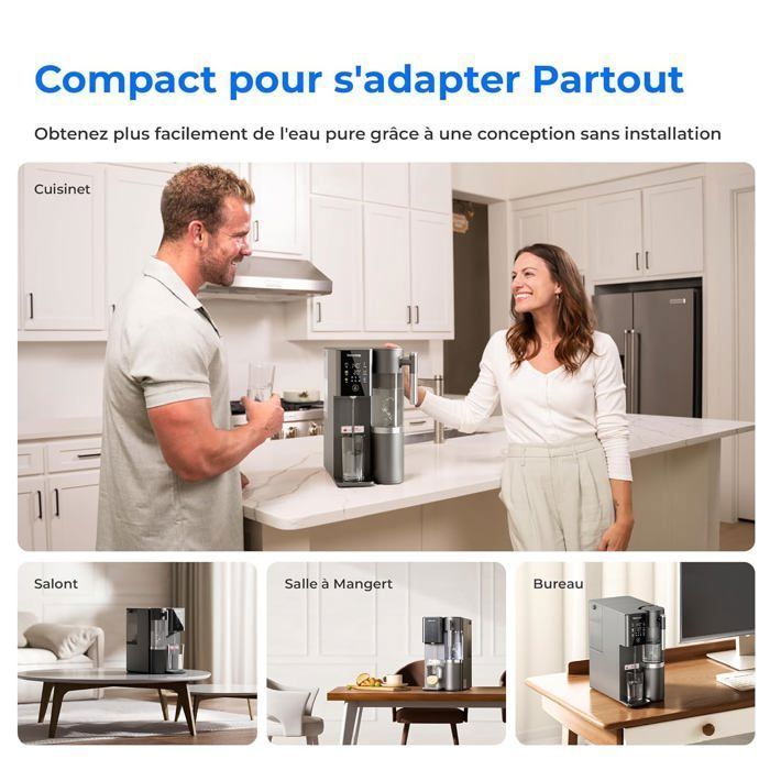 Waterdrop Système d'osmose inverse WD-A2 de comptoir, système RO–Réservoir d'eau pure portable