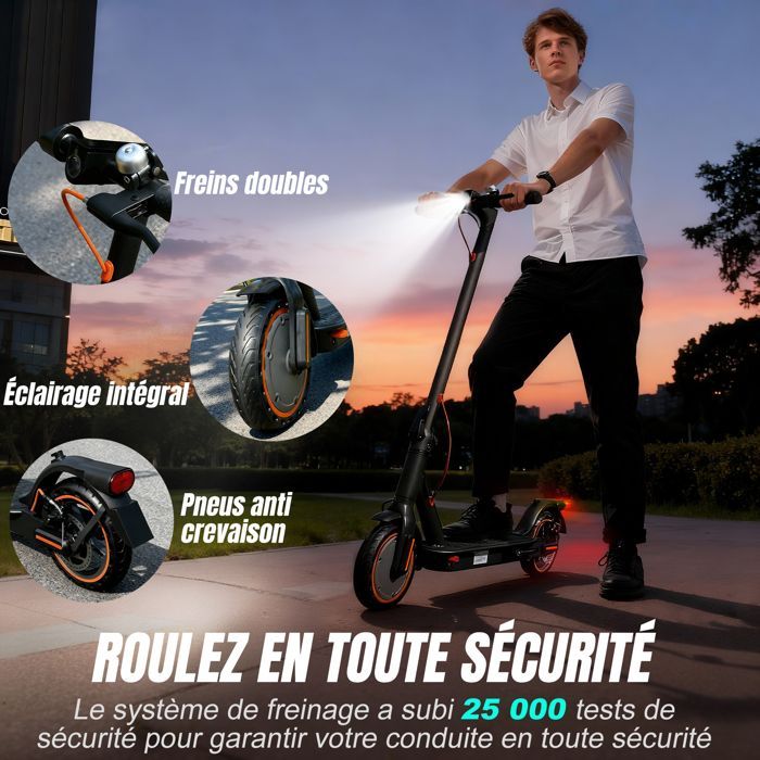 T3 Trottinette Electrique pliable- Autonomie 35km- 25km/h- Moteur 350W- Roues 8.5