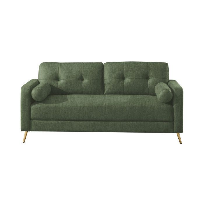 GLIMAR 3-seater fixed sofa in khaki microfiber