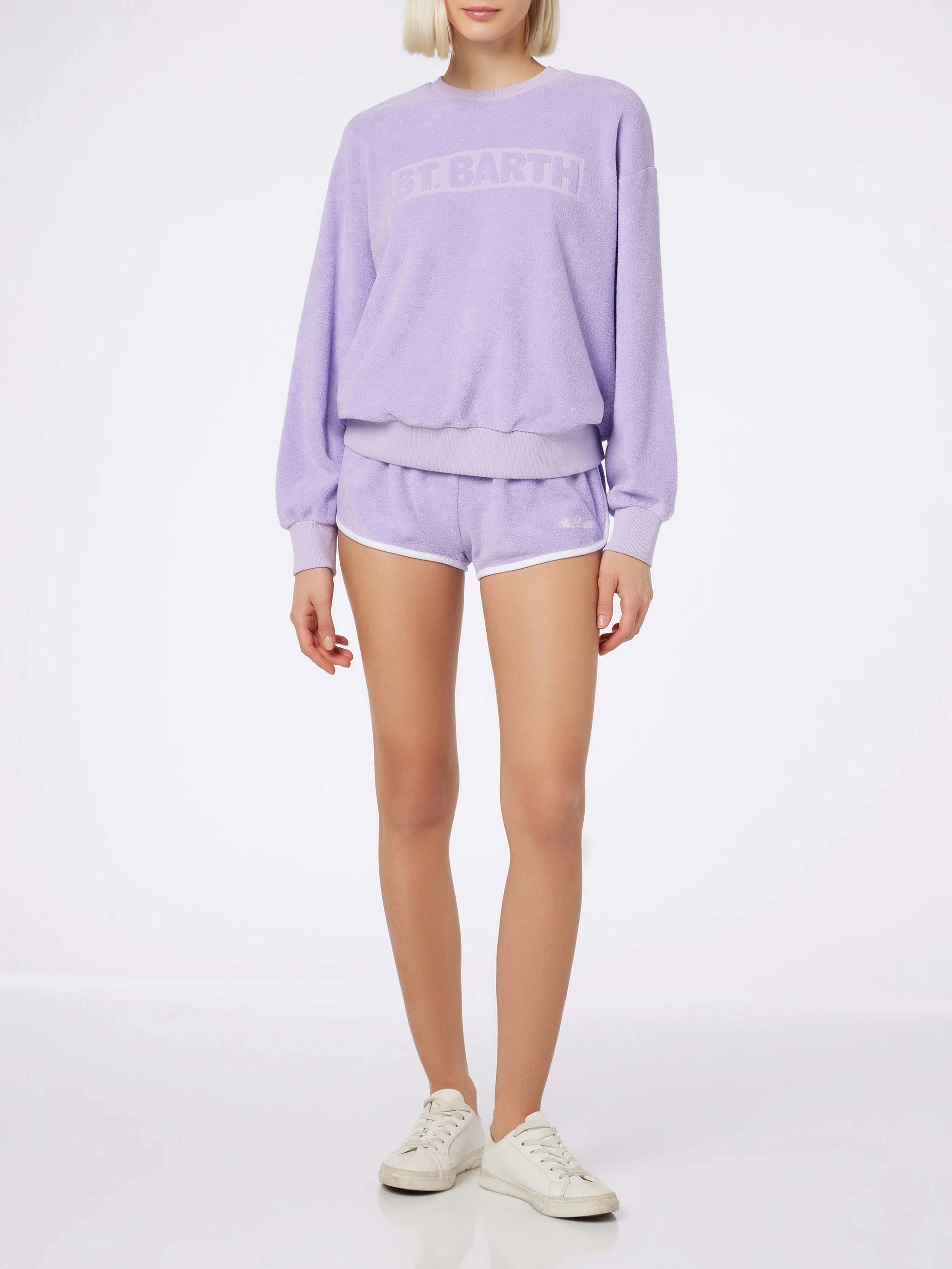 Francine katoenen badstof pull-up shorts voor dames