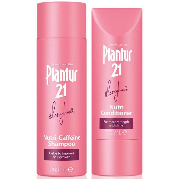 Conjunto de shampoo e condicionador com cafeína Plantur 21 #cabeloslongos