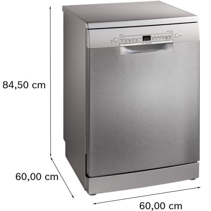 Lavavajillas independiente BOSCH SMS2HVI02E SER2 - 14 servicios - Inducción - 60 cm de ancho - 46 dB - Cajón para cubiertos - Acero cepillado