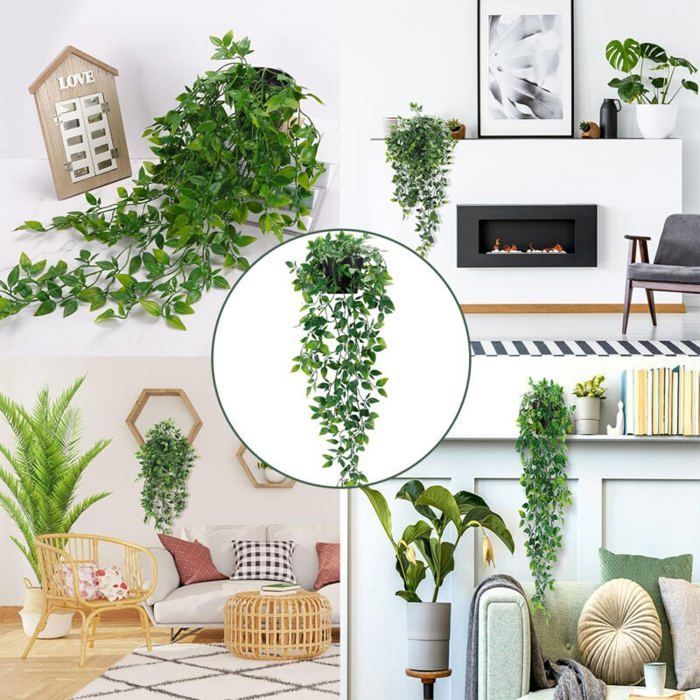1 planta artificial de mandala - Planta artificial colgante para pared - Ideal para el hogar y la decoración