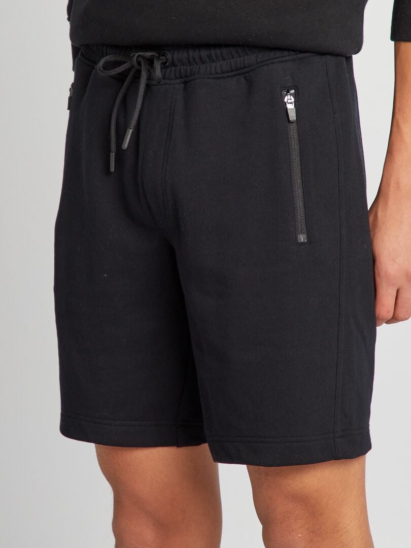Contrasterende katoenen shorts - zwart