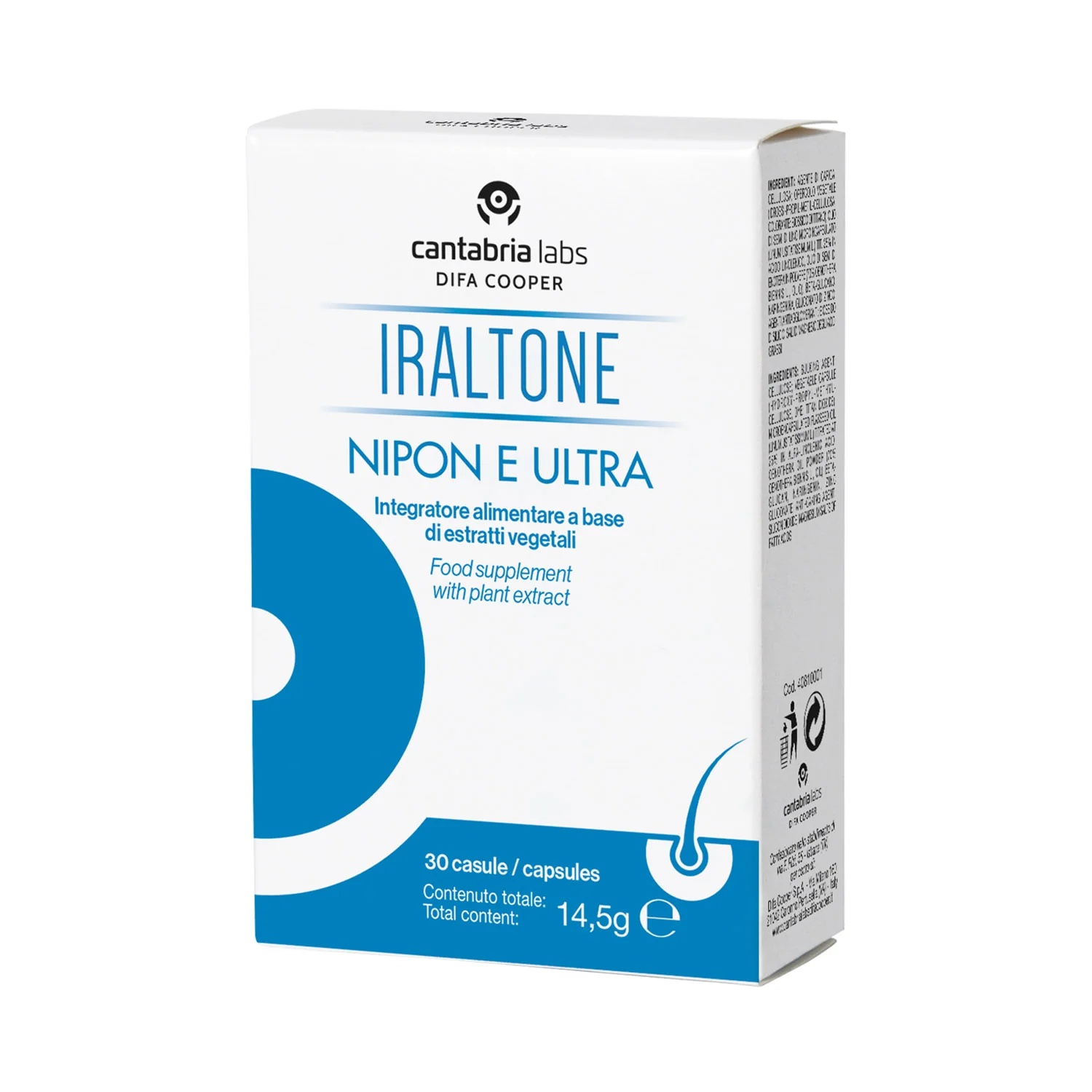 IRALTONE Iraltone Nipon E Ultra 30 capsules Complément capillaire