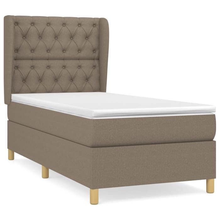 Lattenbodem met matras - Taupe - 80x200 cm - Inclusief hoofdbord - Maximale ontspanning