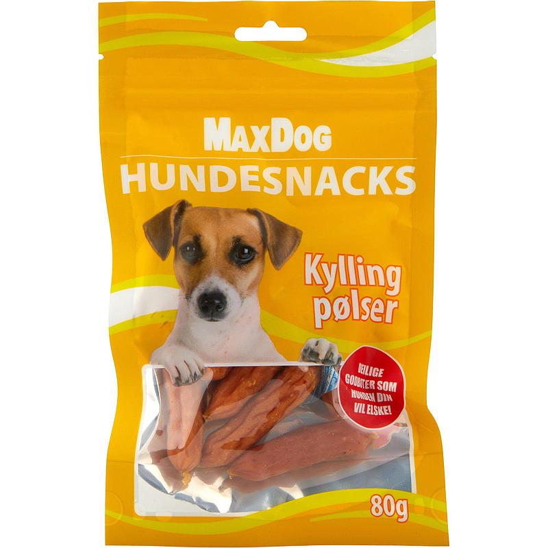 MaxDog Hundesnacks 80 g Kyllingpølser Små MaxDog