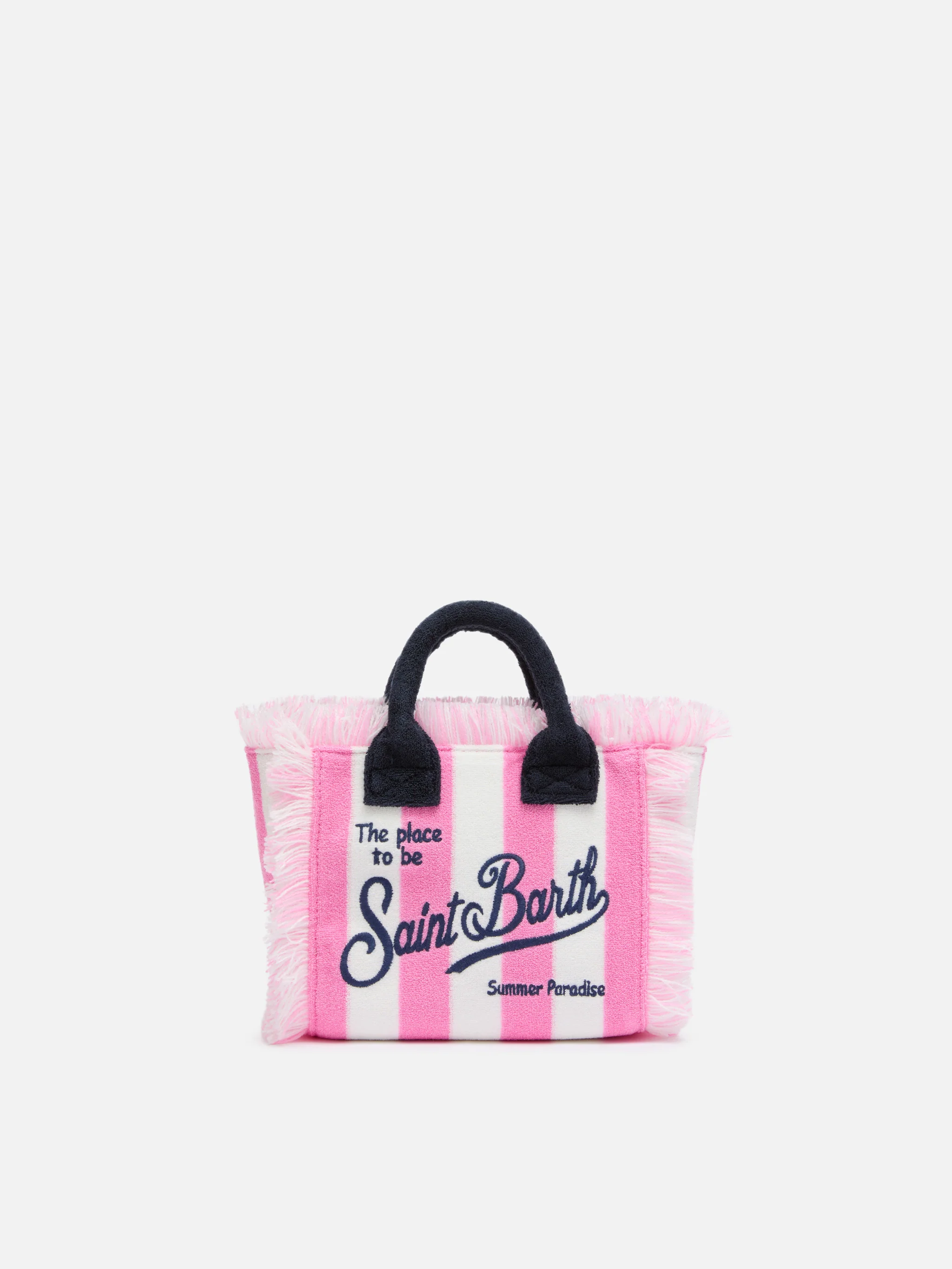 Mini toilettasje met roze streepjesprint