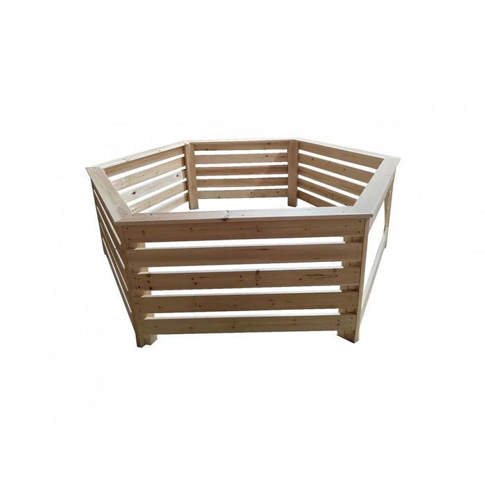 Revestimiento hexagonal de madera Habrita Foresta HAB 2722 BN para spas y piscinas hinchables 2,77x2,21x0,71m